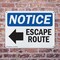 Signmission Escape Route (Left Arrow), 14 in W x Rectangle, Plastic OS-2PACK-NS-P-1014-L-12136 - alternate 6